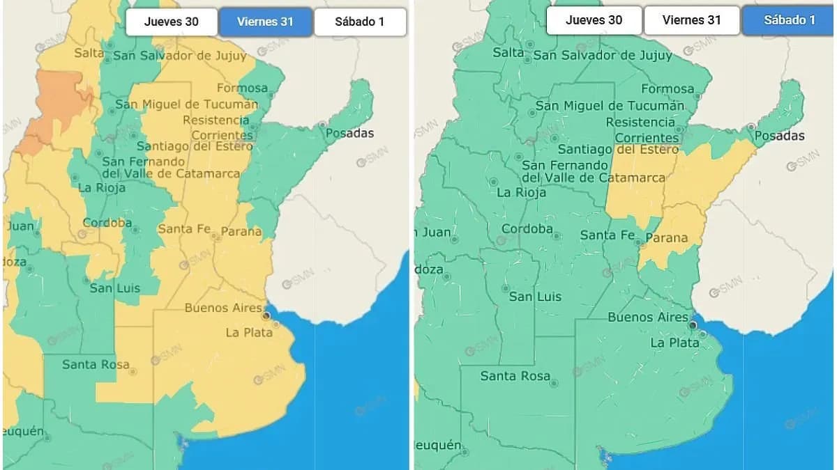 SMN emitió alerta amarillo por tormentas para viernes y sábado - imagen de origen