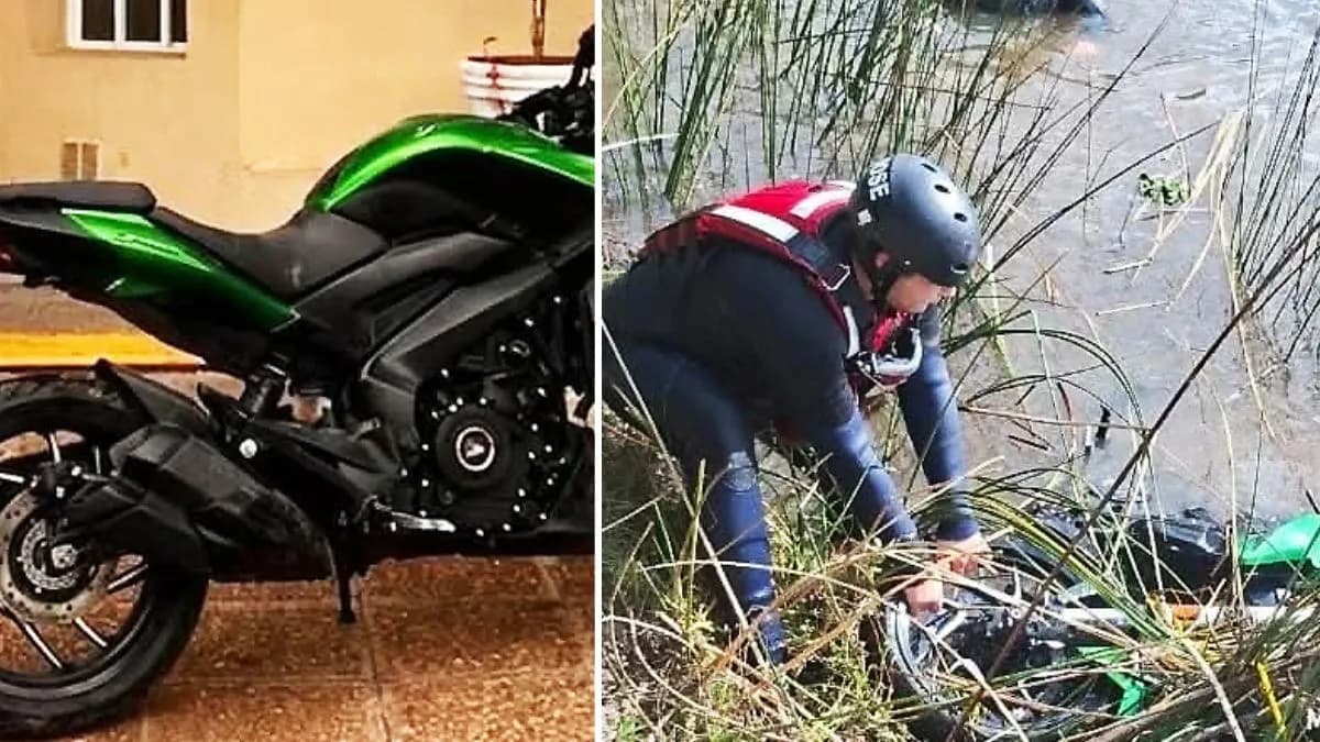 San José: recuperaron moto sumergida en una laguna y un joven fue detenido por encubrimiento - imagen de origen