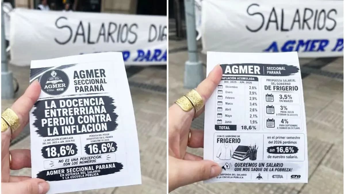 Agmer Paraná estimó en un 85% el acatamiento al paro - imagen de origen