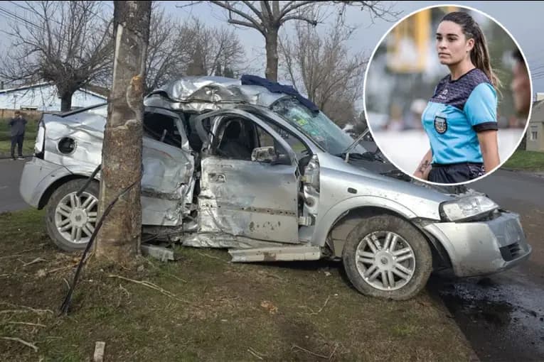 Una joven árbitra murió tras chocar el auto en el que viajaba contra un árbol - imagen de origen