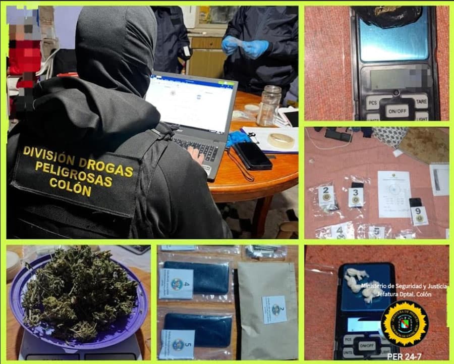 Golpe al narcomenudeo en Colón: tres allanamientos simultáneos dejaron al descubierto una red de venta de drogas - imagen de origen