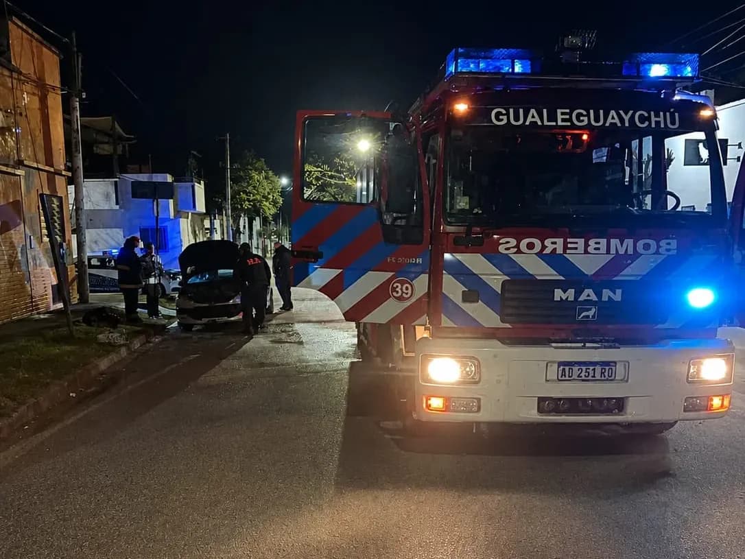 Fuego en la madrugada: un auto se incendió en la zona norte de la ciudad - imagen de origen