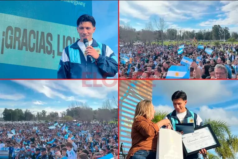 Lisandro Martínez recibió el cariño de una multitud en Gualeguay: "Es un orgullo enorme representar a mi ciudad" - imagen de origen