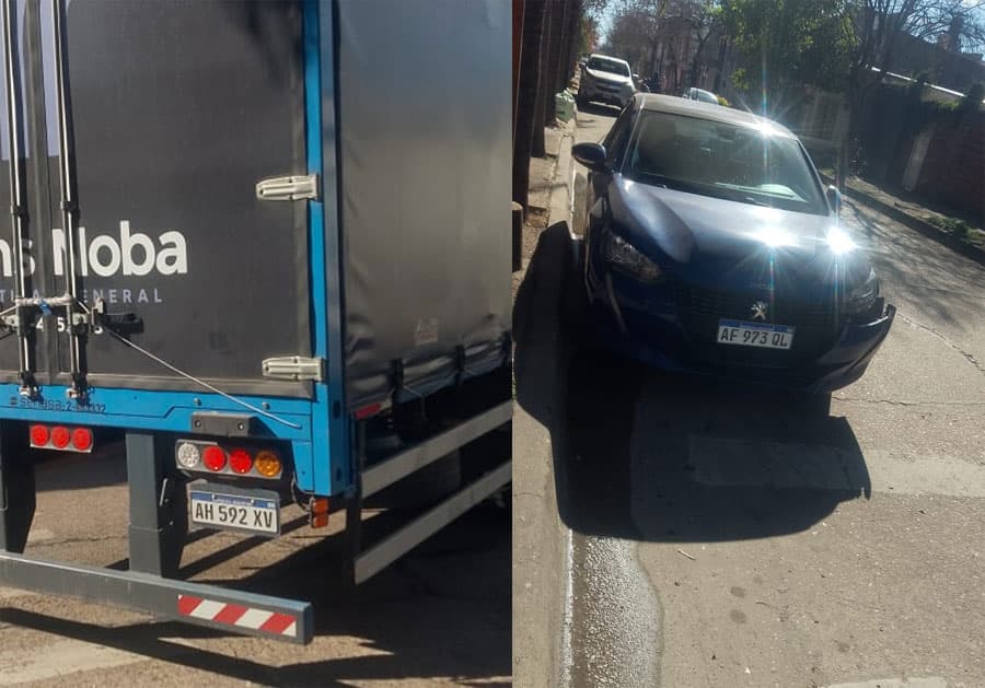 Chocaron un auto frente a la Escuela Normal: Nuevamente la discusión por los camiones en la zona céntrica - imagen de origen