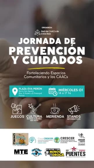 Consumos problemáticos y salud mental: Realizarán una jornada recreativa y de concientización en la Plaza Eva Perón de Paraná - imagen de origen