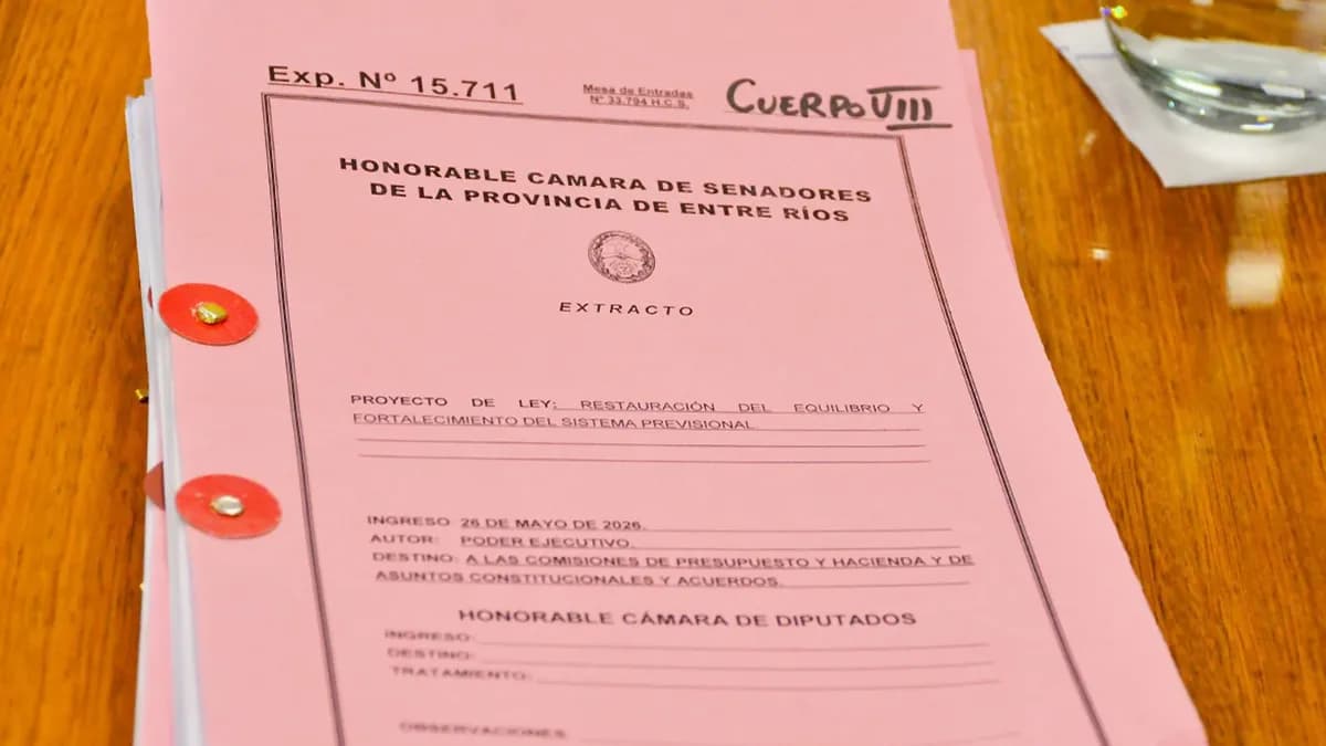 El Senado vota este miércoles la reforma previsional de Entre Ríos - imagen de origen