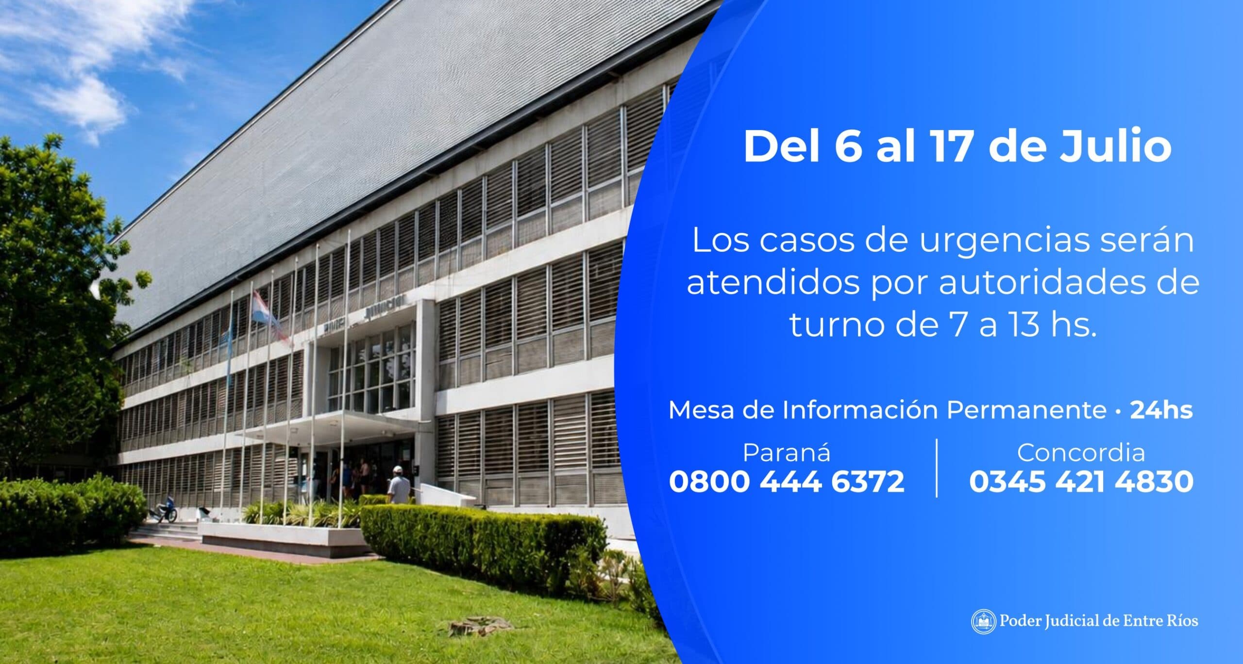 Autoridades Judiciales de Feria en Entre Ríos - imagen de origen